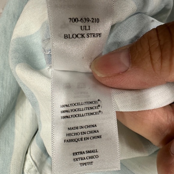 Rails Women's Blue White Uli Block Stripe‎ LS popover lyocell  shirt sz XS READ - Picture 5 of 7